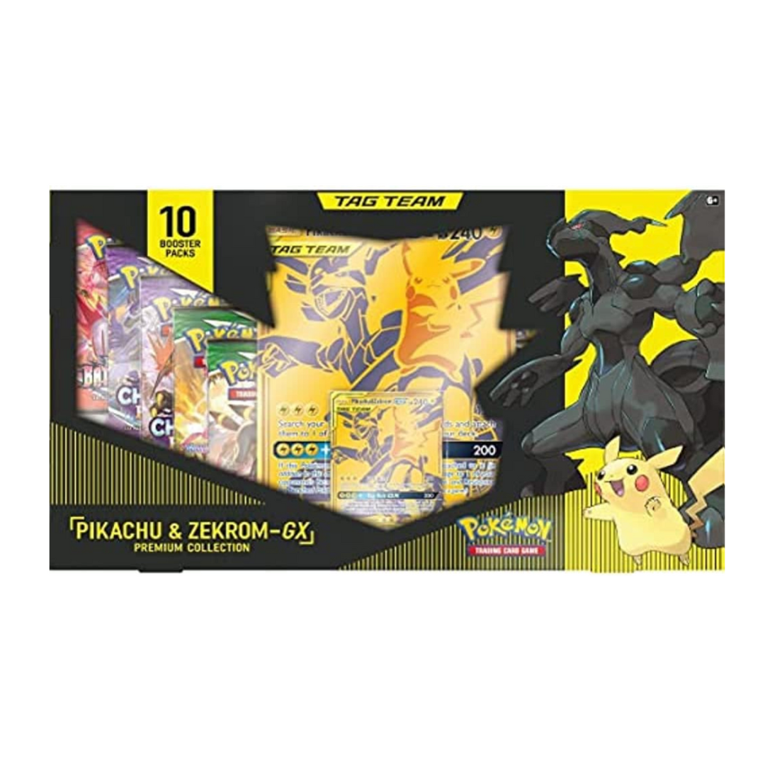 Pokemon TCG Pikachu & Zekrom GX Premium Collection Box - 10 Booster Packs, Holo Cards & Collectible Accessories for Trading Card Game Players and Collectors