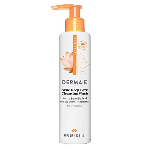 DERMA-E Acne Deep Pore Cleansing Wash with Salicylic Acid - Blemish Control & Oil Balancing Facial Cleanser for Oily & Acne-Prone Skin - Gentle Daily Face Wash to Soothe & Purify Skin, 6 fl oz - Perfect for Morning & Night Skincare Routine