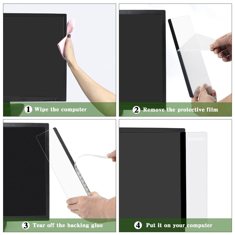 2-Pack Transparent Acrylic Computer Monitor Memo Boards - Left & Right Side Panel Sticky Note Holders for Home Office Desk Accessories | Perfect for Work from Home, Office Organization & Women's Workspace Setup