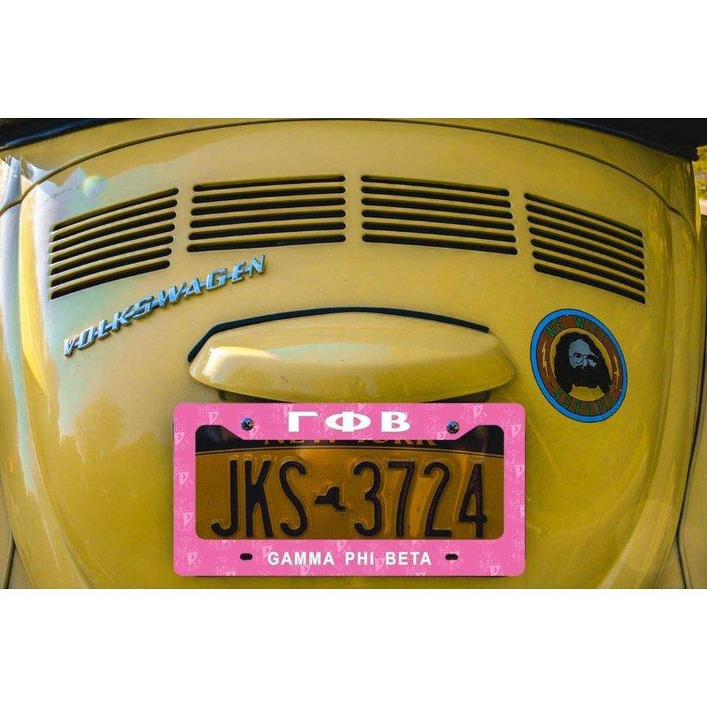 Gamma Phi Beta Sorority License Plate Frame - Greek Letter Car Accessory for Sisters - Perfect for College, Alumni & Greek Life Events