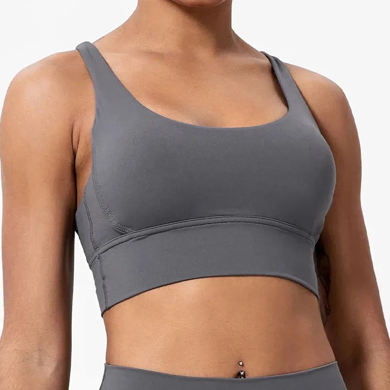Women's Push Up Sports Bra - Cross Back Yoga Top for Running, Gym & Fitness - Shockproof Workout Crop Top - Perfect for Yoga, HIIT & Cardio Workouts