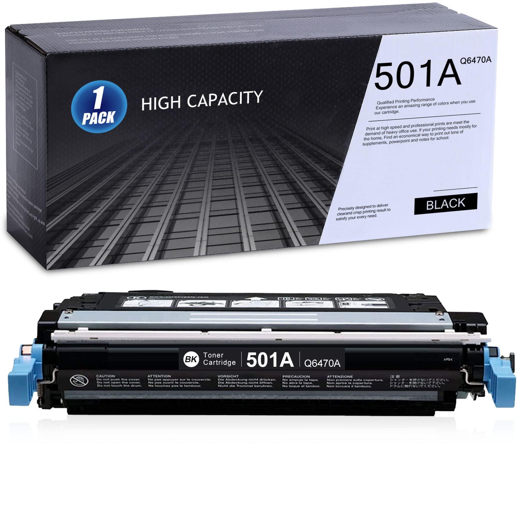 MANDBOY Compatible Replacement Toner Cartridge for HP 501A Q6470A (Black) - Works with HP Color LaserJet 3600, 3600n, 3600dn, 3600dtn Printers - High Yield 1-Pack for Office & Home Printing Needs