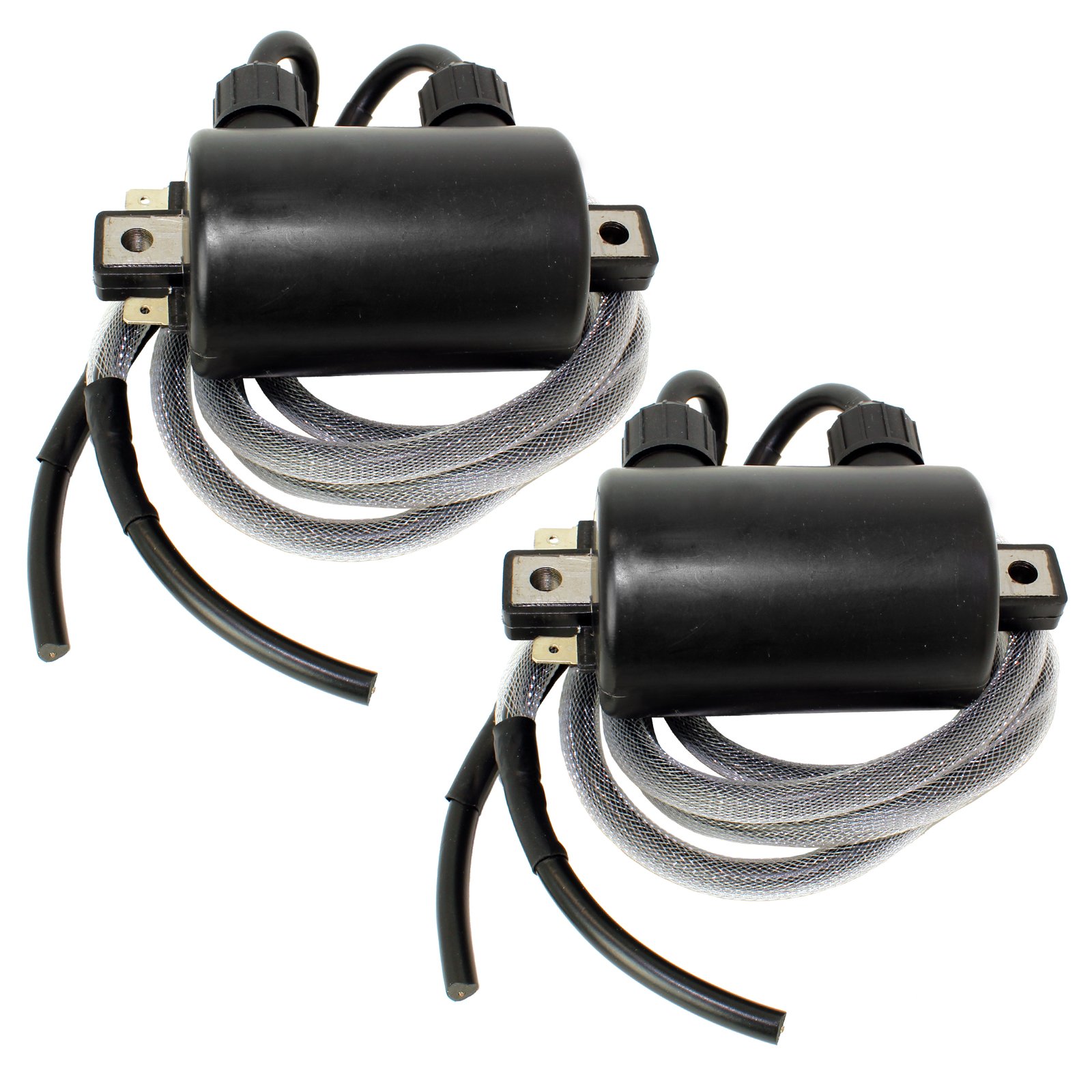 Caltric 2-Pack Double Line Ignition Coil Replacement for Kawasaki VN1500 VN-1500 Vulcan 1500 1996-1999 - High Performance Motorcycle Ignition System for Smooth Rides & Engine Efficiency