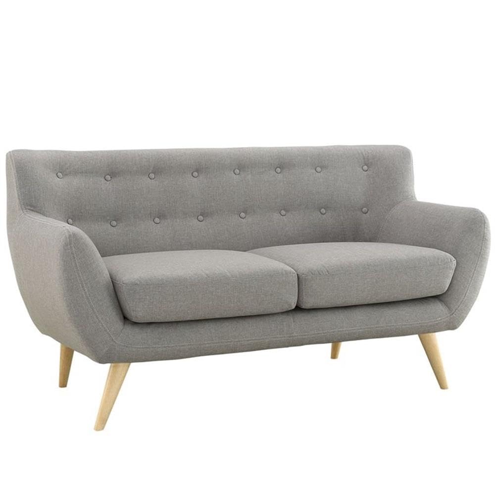 Allora 2-Piece Light Gray Living Room Set - Modern Sofa & Loveseat for Small Spaces, Apartments & Cozy Home Decor