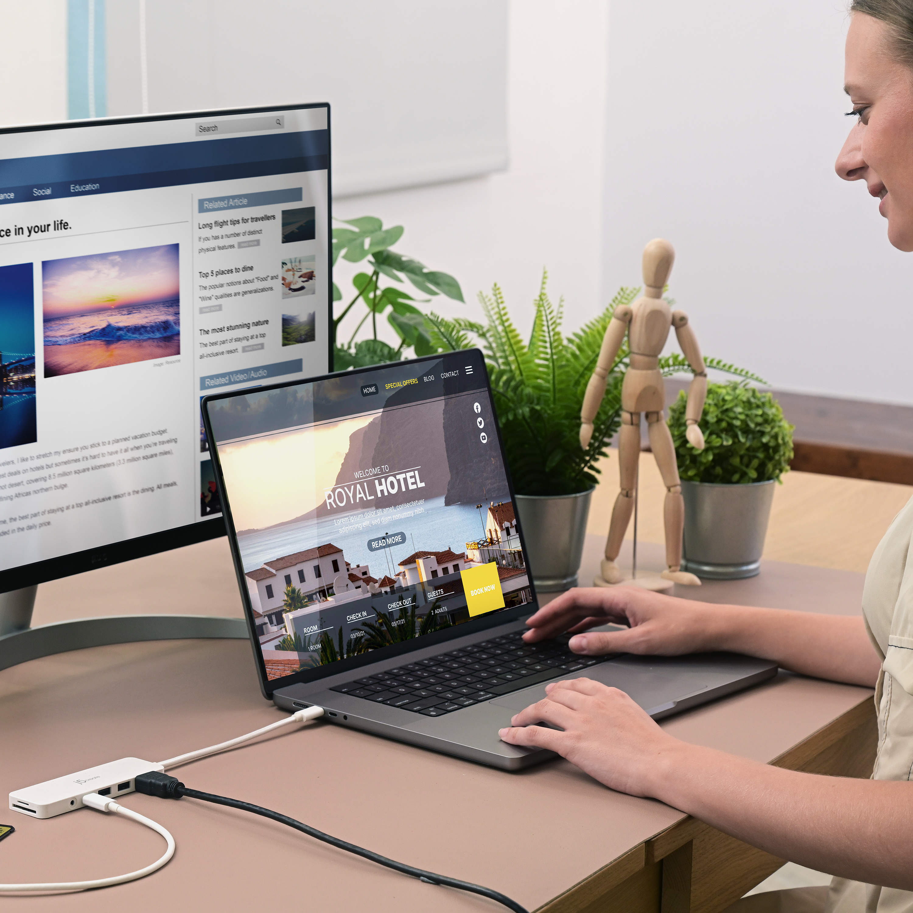 USB C Multi Port Hub with Power Delivery - 7-in-1 USB C Hub Adapter with 4K HDMI, 100W PD Charging, USB 3.0 Ports - Perfect for MacBook Pro/Air, iPad Pro, Dell XPS, and More Laptops - Ideal for Home Office, Travel, and Remote Work