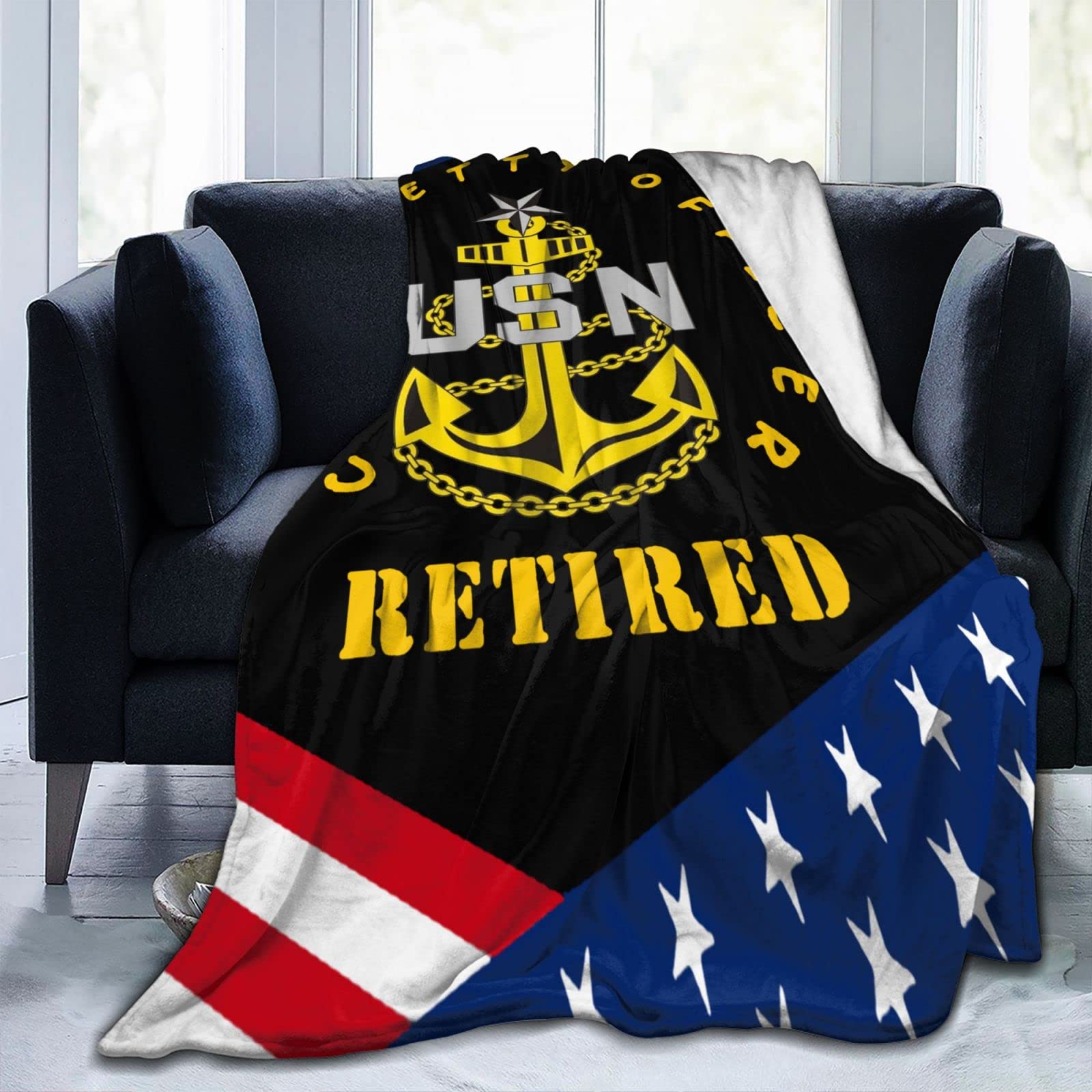 Retired Navy Senior Chief Petty Officer Fleece Blanket 80