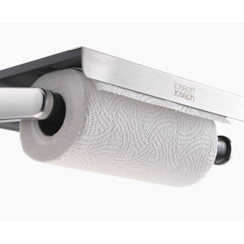 Joseph Joseph Under Shelf Stainless Steel Paper Towel Holder - Space Saving Kitchen Organizer for Countertops, Cabinets & RVs | Durable & Rustproof Design for Easy Access to Paper Towels