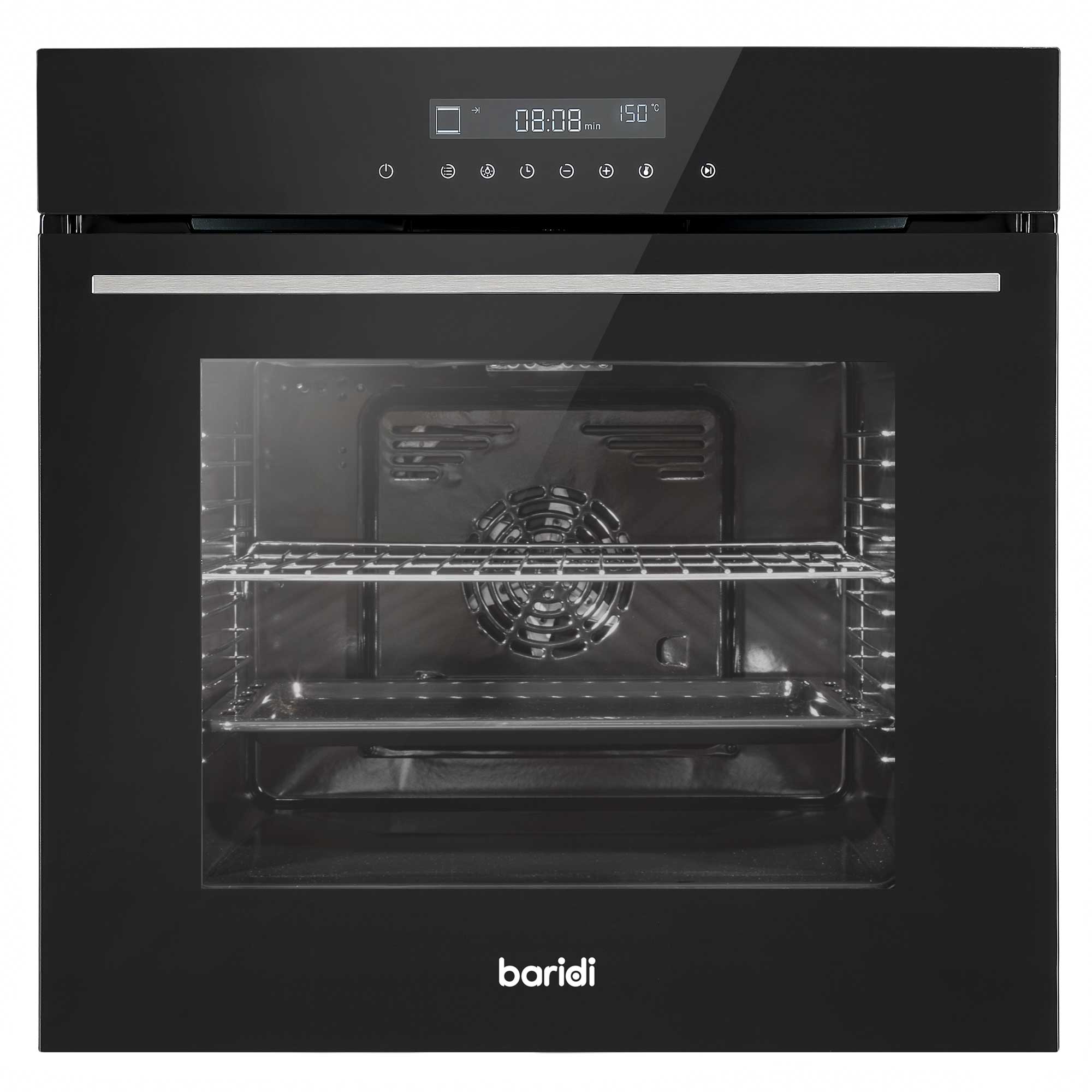 Baridi 60cm Built-In Electric Oven with 10 Functions & Fan Assisted Cooking - 72L Capacity, Touchscreen Control - Perfect for Baking, Roasting & Family Cooking