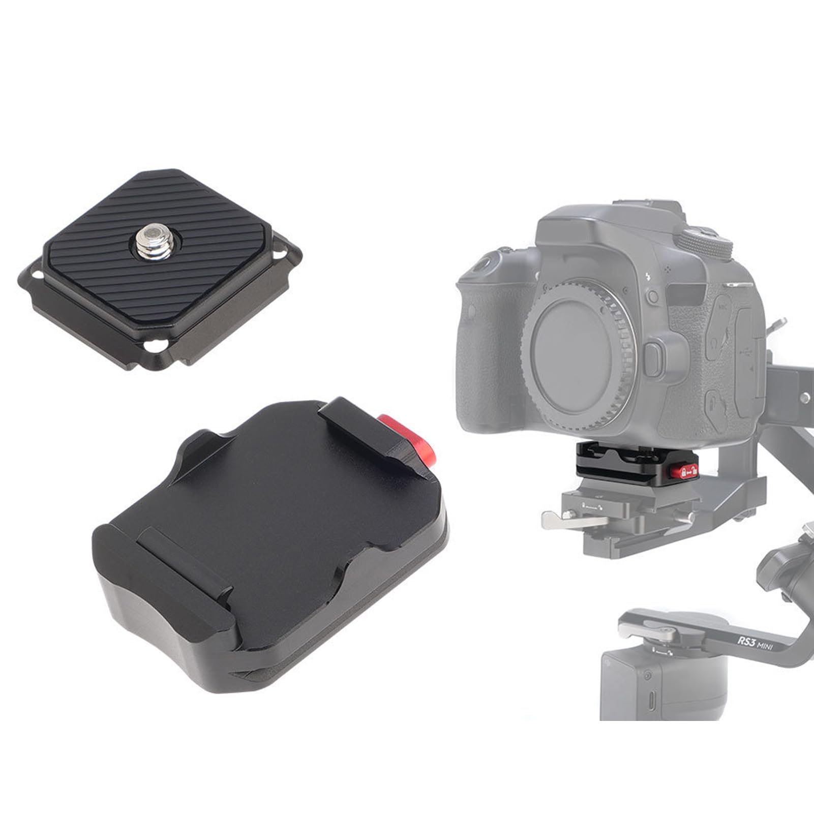 Aluminum Camera QR Plate - Quick Release Plate for Ball Heads | Compatible with DSLR, Mirrorless & Action Cameras | Perfect for Photography, Videography & Travel
