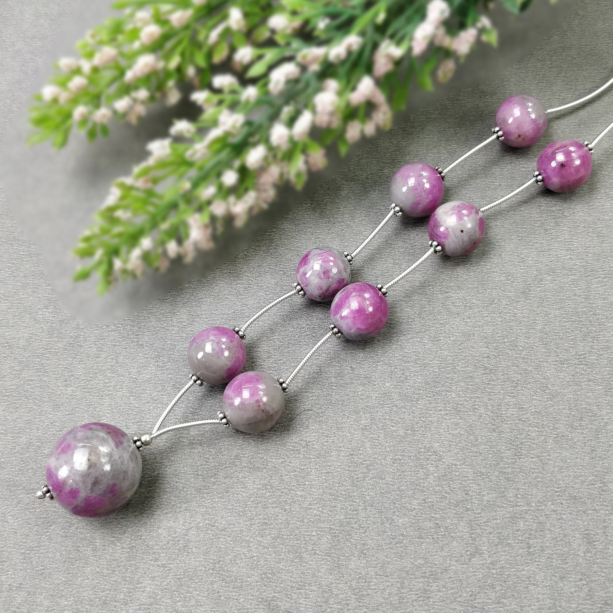 Natural Untreated Bi-Color Zoisite Ruby Loose Beads - 200.40cts (12mm-19mm) for Jewelry Making, DIY Crafts & Healing Crystal Collections | Premium Gemstone Beads for Necklaces, Bracelets & Spiritual Energy Work