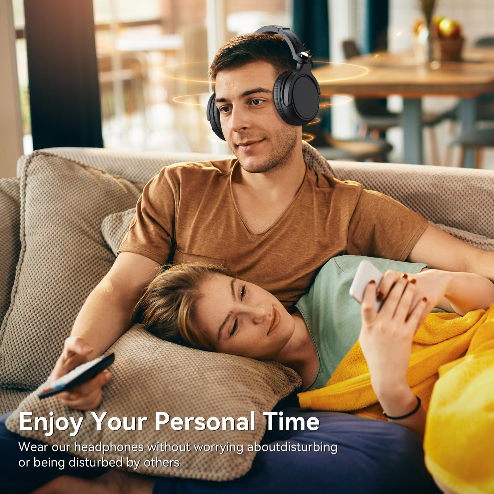 Wireless TV Headphones for Seniors - Bluetooth Headset with 65-Hour Battery Life, No Audio Delay, Multi-Function Charging Base - Perfect for Watching TV, Movies & Hearing Assistance (Great Gift for Parents & Elderly)