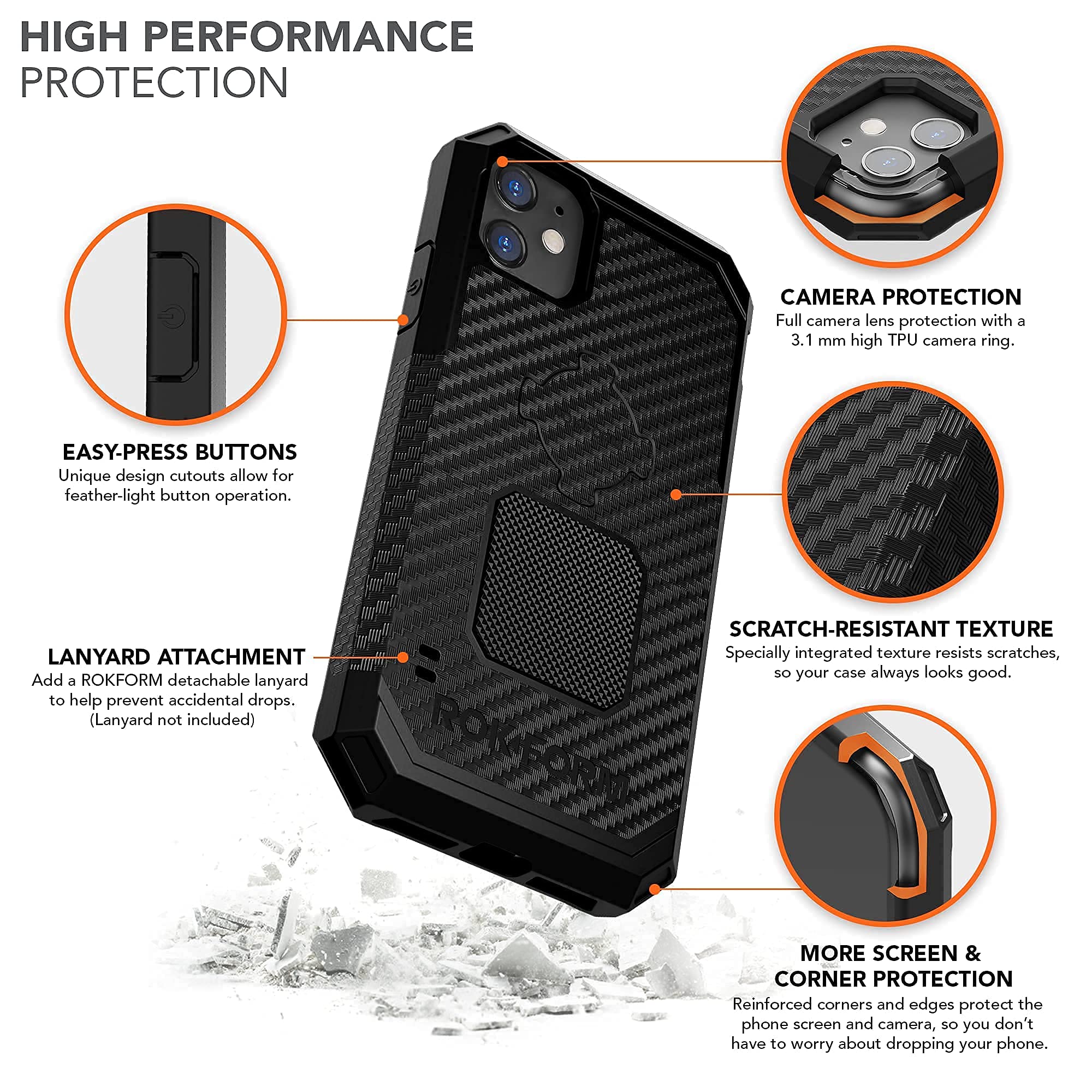 Rokform Rugged iPhone 11 Case with Motorcycle Handlebar Mount - Shockproof Protective Cover for Outdoor Adventures, Biking & Motorcycle Riding
