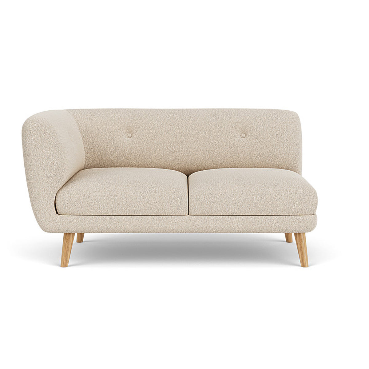 Alfred Boucle Left 2 Seater Modular Sofa - Modern Sectional Couch for Living Room, Small Space & Apartment - Soft Fabric Upholstery with Reversible Design