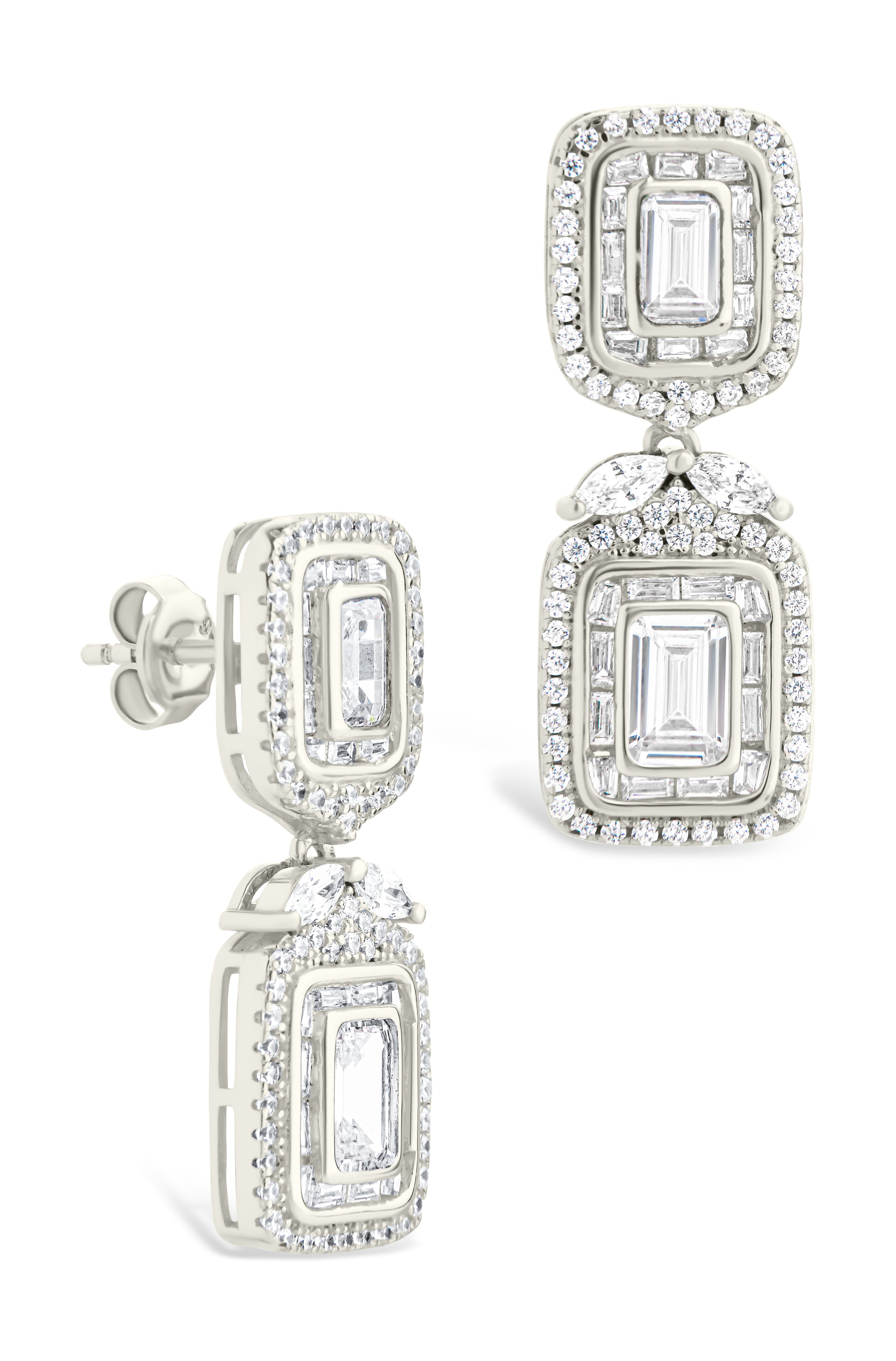 Trina CZ Square Drop Earrings for Women - Sparkling Cubic Zirconia Dangle Earrings - Perfect for Parties, Weddings & Evening Events