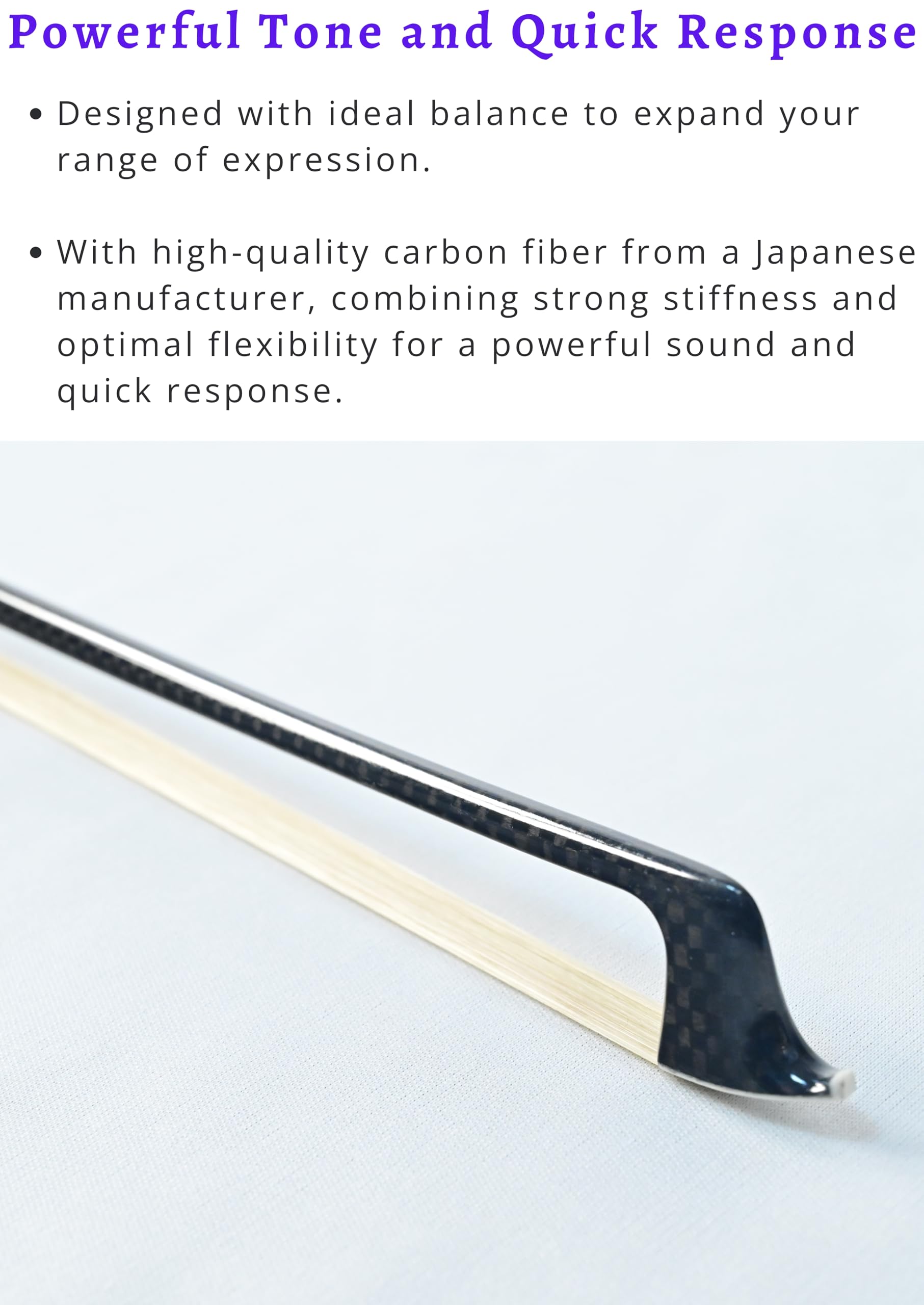 Premium Carbon Fiber Violin Bow with Snakewood Frog - Professional Grade for Violinists | Ideal for Performances, Practice & Studio Recording - ARTIGIANO&VIOLIN AW-201