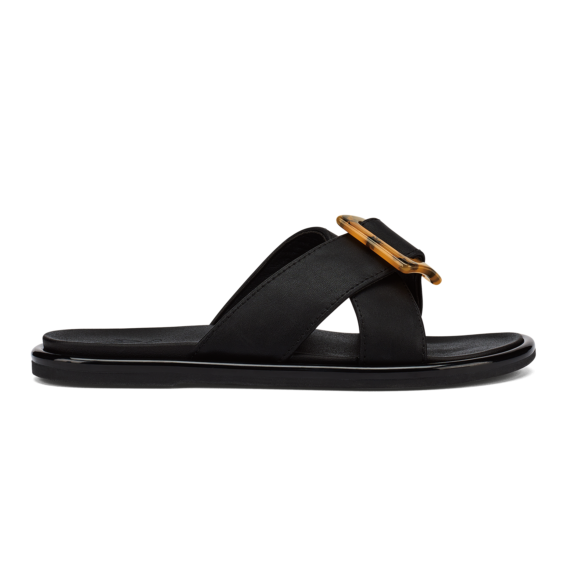 Black La'i Slide Sandals - Comfortable & Stylish for Beach, Pool, and Summer Outdoor Activities
