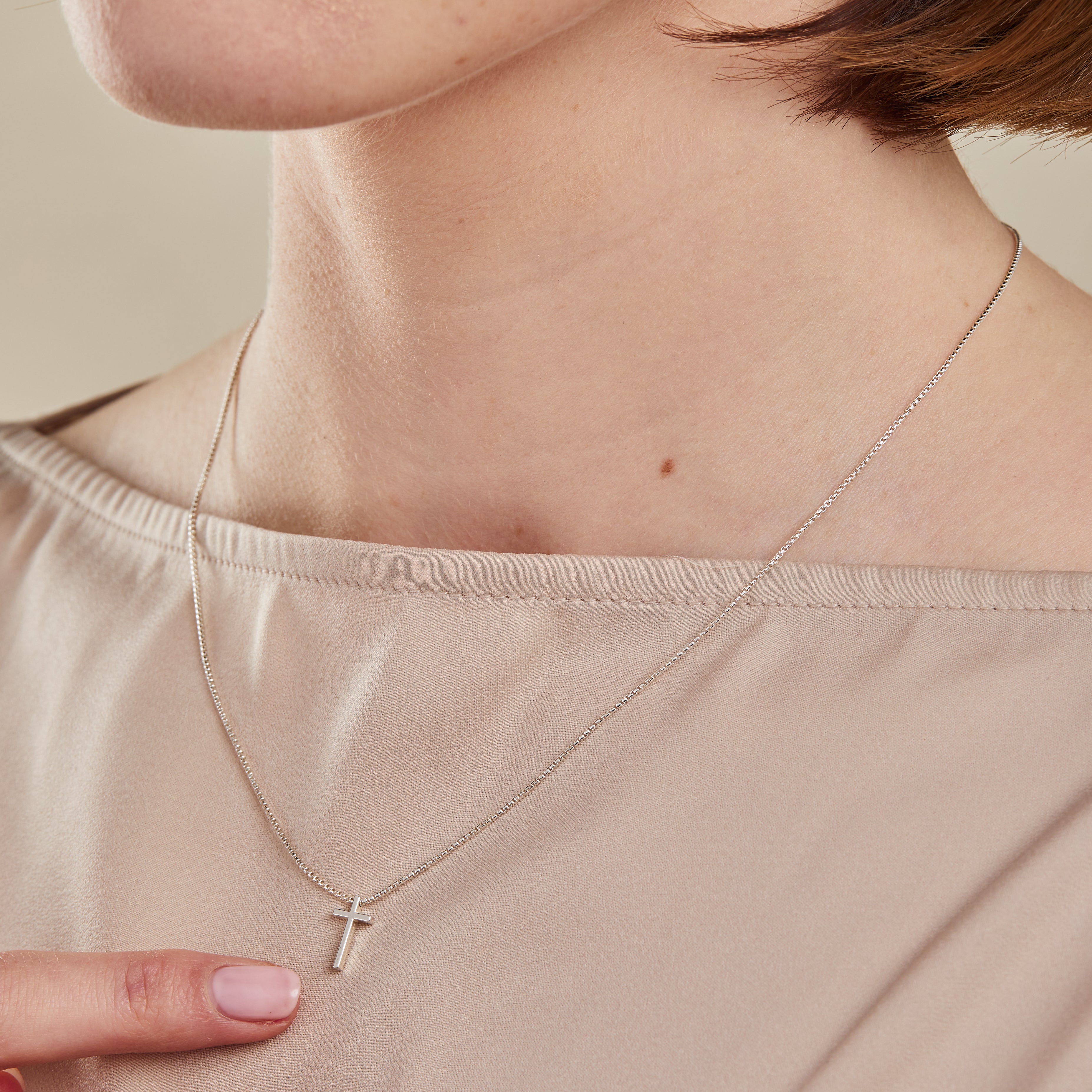 Sterling Silver Cross Necklace for Women & Men - Elegant Religious Jewelry Gift for Baptism, Confirmation & Everyday Wear