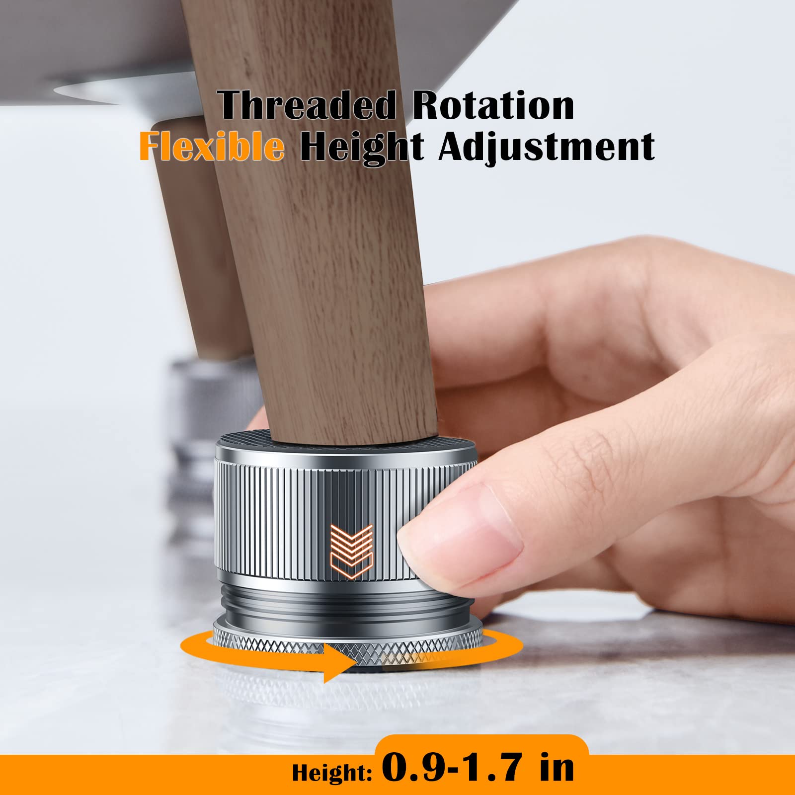 Nediea 1.5 Inch Heavy Duty Metal Bed Risers - Adjustable Furniture Lifters (0.9