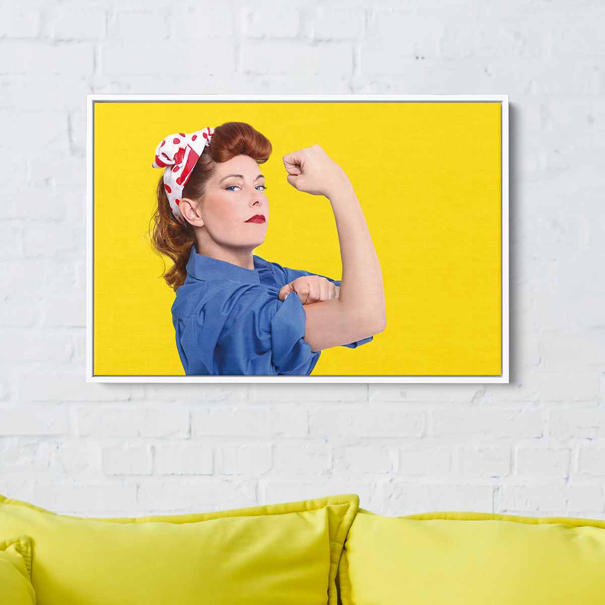 Feminist Wall Art Canvas - Yellow Inspirational Decor for Living Room, Bedroom & Office | 4168