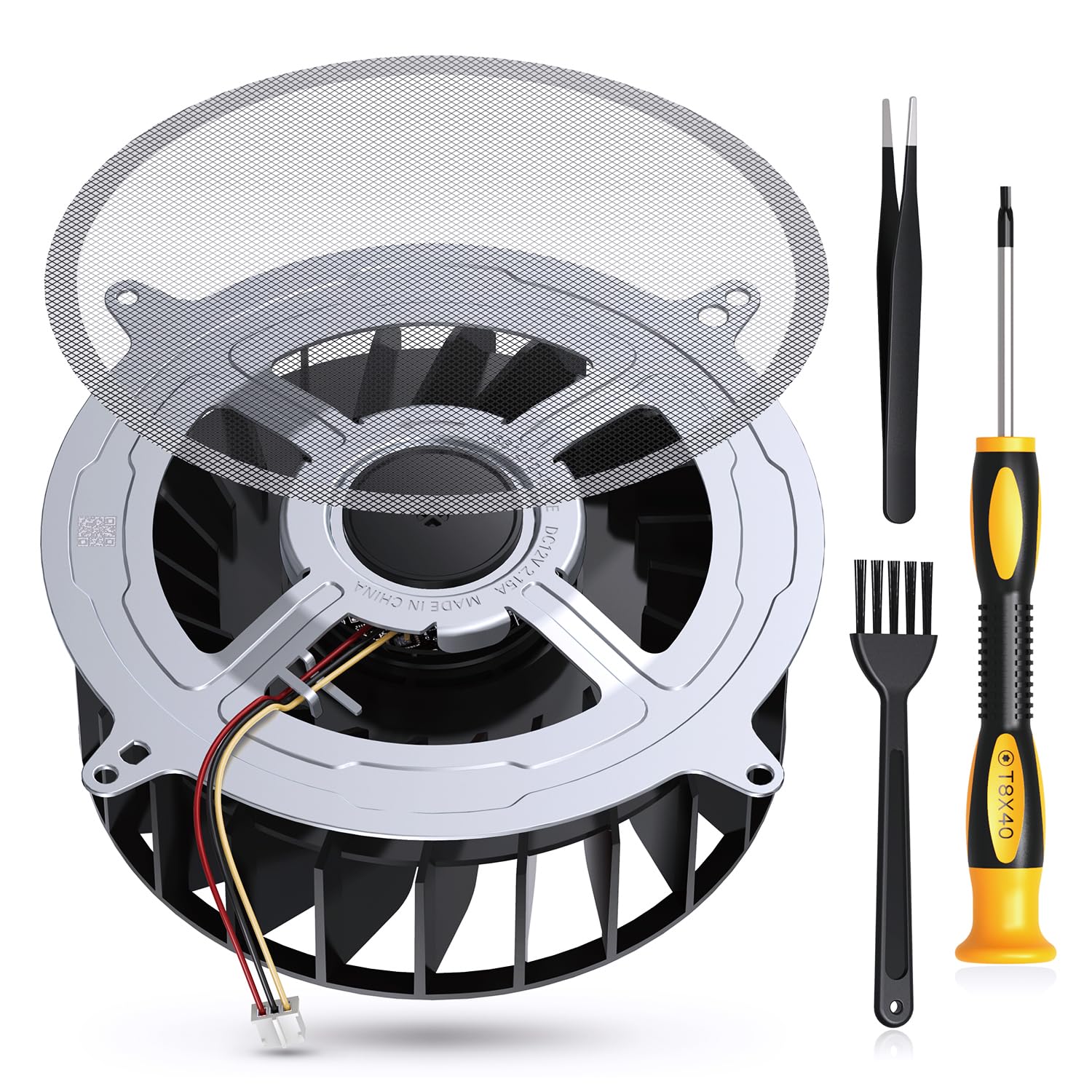 GRAUGEAR PS5 Cooling Fan Replacement - High-Performance Internal Cooling System for PS5, Compatible with Original 23 & 17 Blade Fans | Dust Cleaning Kit Included | Perfect for Gaming, Streaming & Long Play Sessions