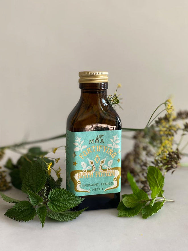 MOA Fortifying Bath Potion with Peppermint, Fennel & Nettle - Relaxing Herbal Soak for Stress Relief & Muscle Recovery