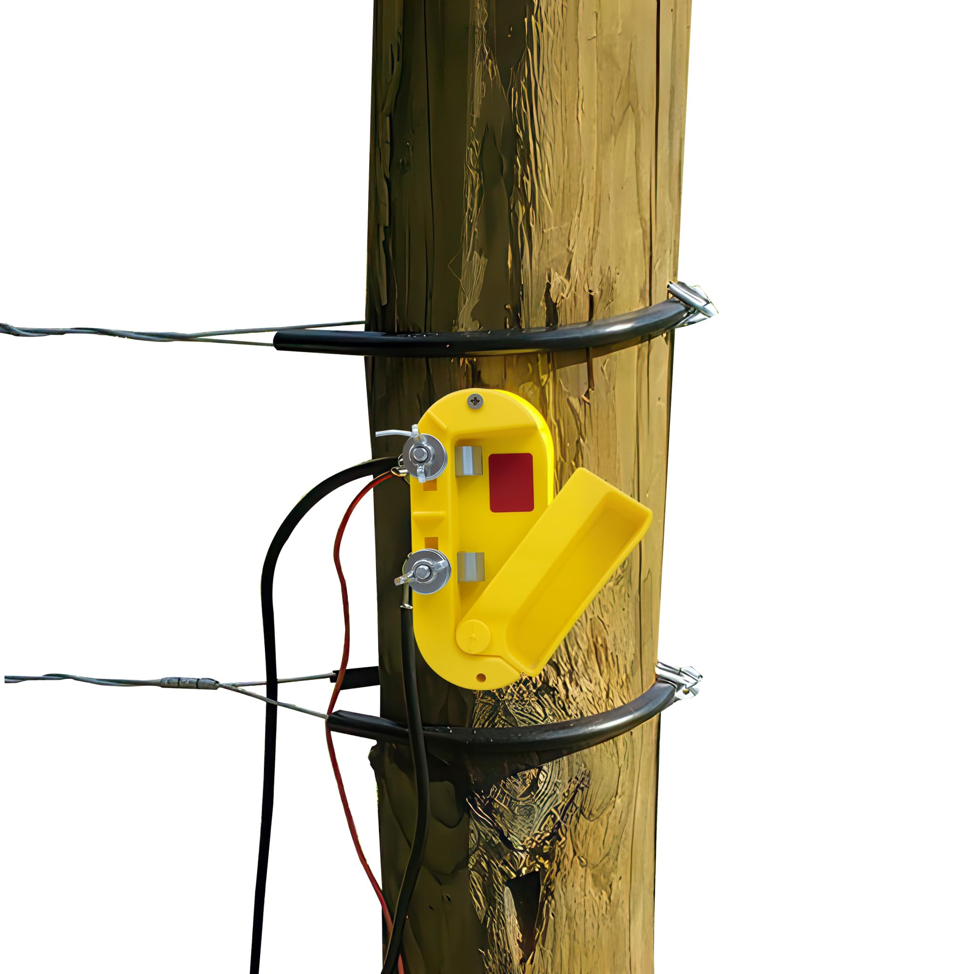 Heavy Duty Plastic Single Pole Electric Fence Cut Off Switch - Yellow | Weatherproof Safety Switch for Farm, Ranch & Livestock Fencing Systems