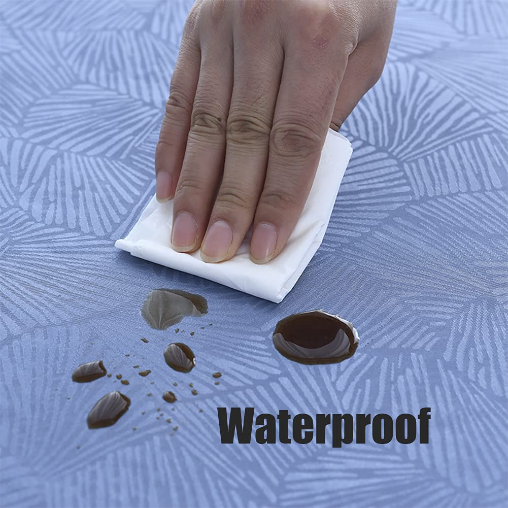 Waterproof Elastic Edged Tablecloth - 95x29 Inch Rectangular Champagne Table Cover for Outdoor, Patio, Kitchen & Dining Room | Wipeable, Tight Fit | Perfect for BBQs, Parties & Everyday Dining