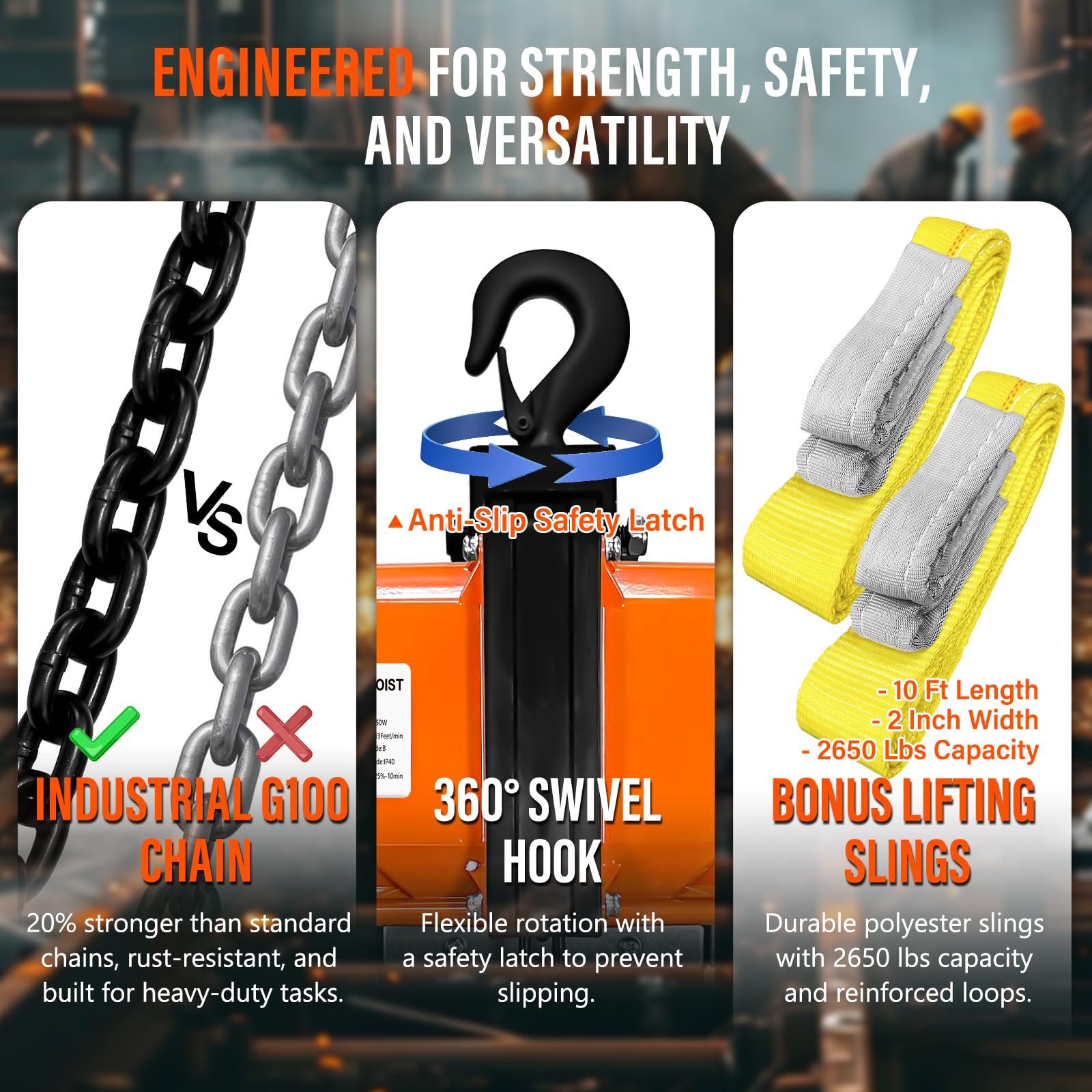 1100LBS Electric Chain Hoist - 120V Heavy Duty Winch with 5ft Wired Remote Control & Emergency Stop - Single Phase Overhead Crane for Garage, Workshop & Ceiling Mount - 10ft Lift Height - Perfect for Lifting Machinery, Auto Repair & Construction Projects