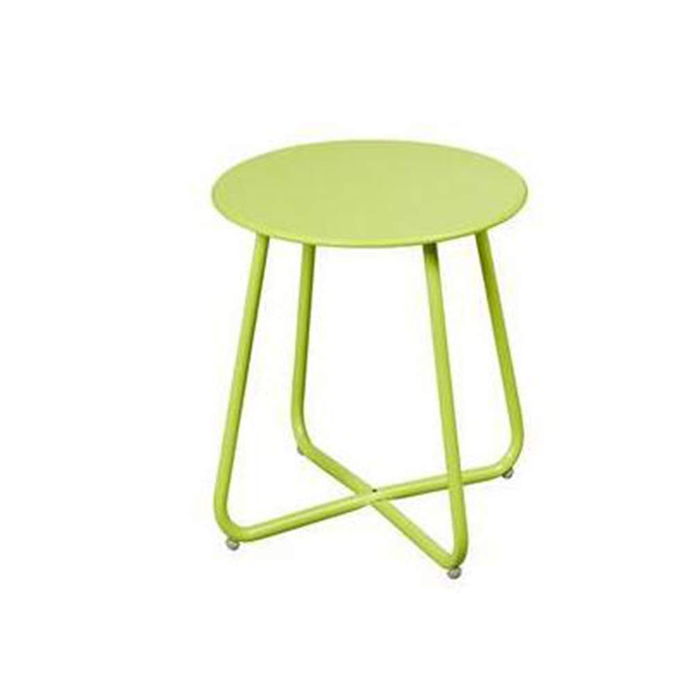 Jcnfa Steel Patio Coffee Table - Weather Resistant Outdoor Side Table, Small Round End Table for Garden, Balcony & Deck (17.71 Inch, Green) | Perfect for Outdoor Lounging, BBQ Parties & Poolside Relaxation