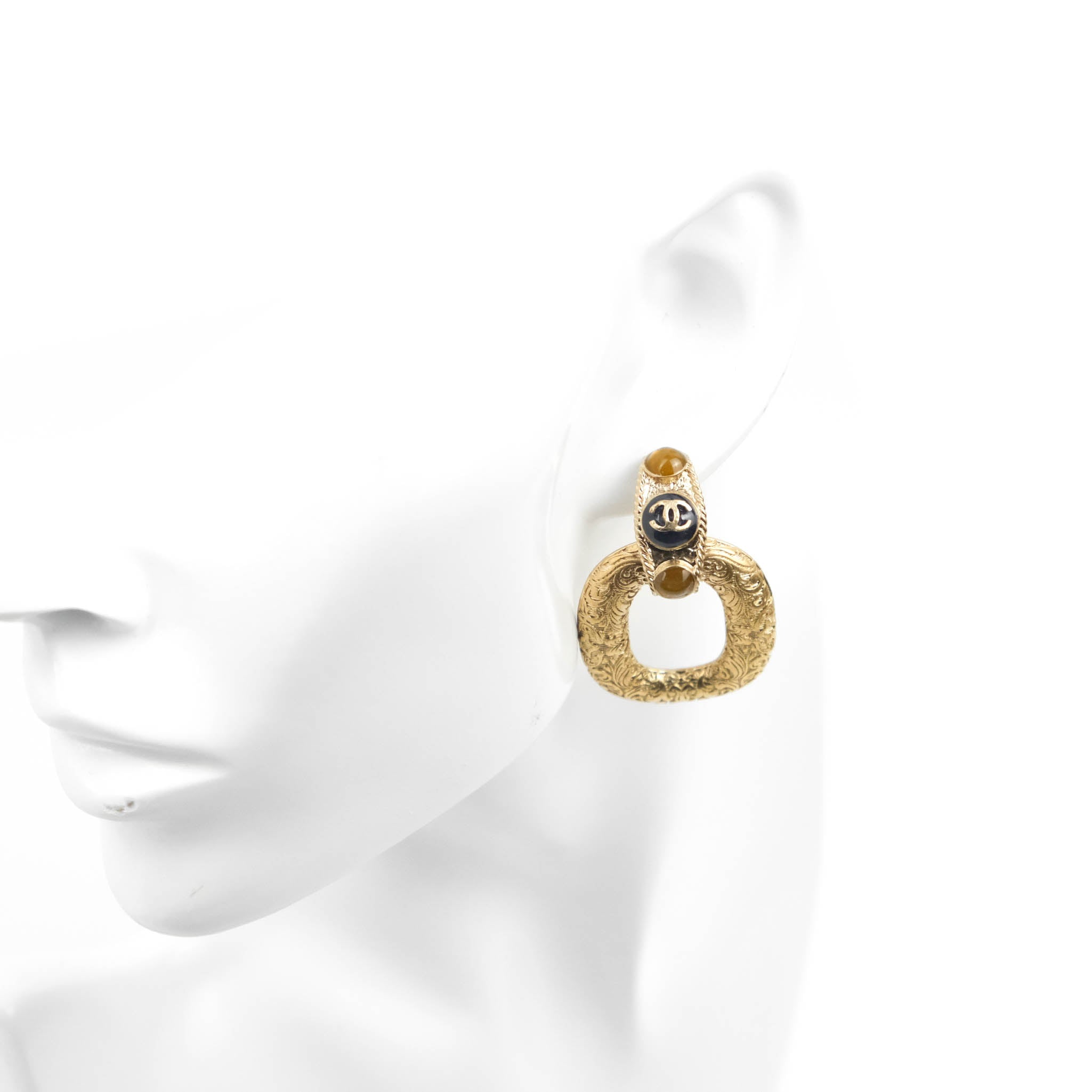 Chanel CC Resin Drop Earrings Gold Tone 20C - Luxury Fashion Jewelry for Women, Perfect for Parties, Weddings & Special Occasions
