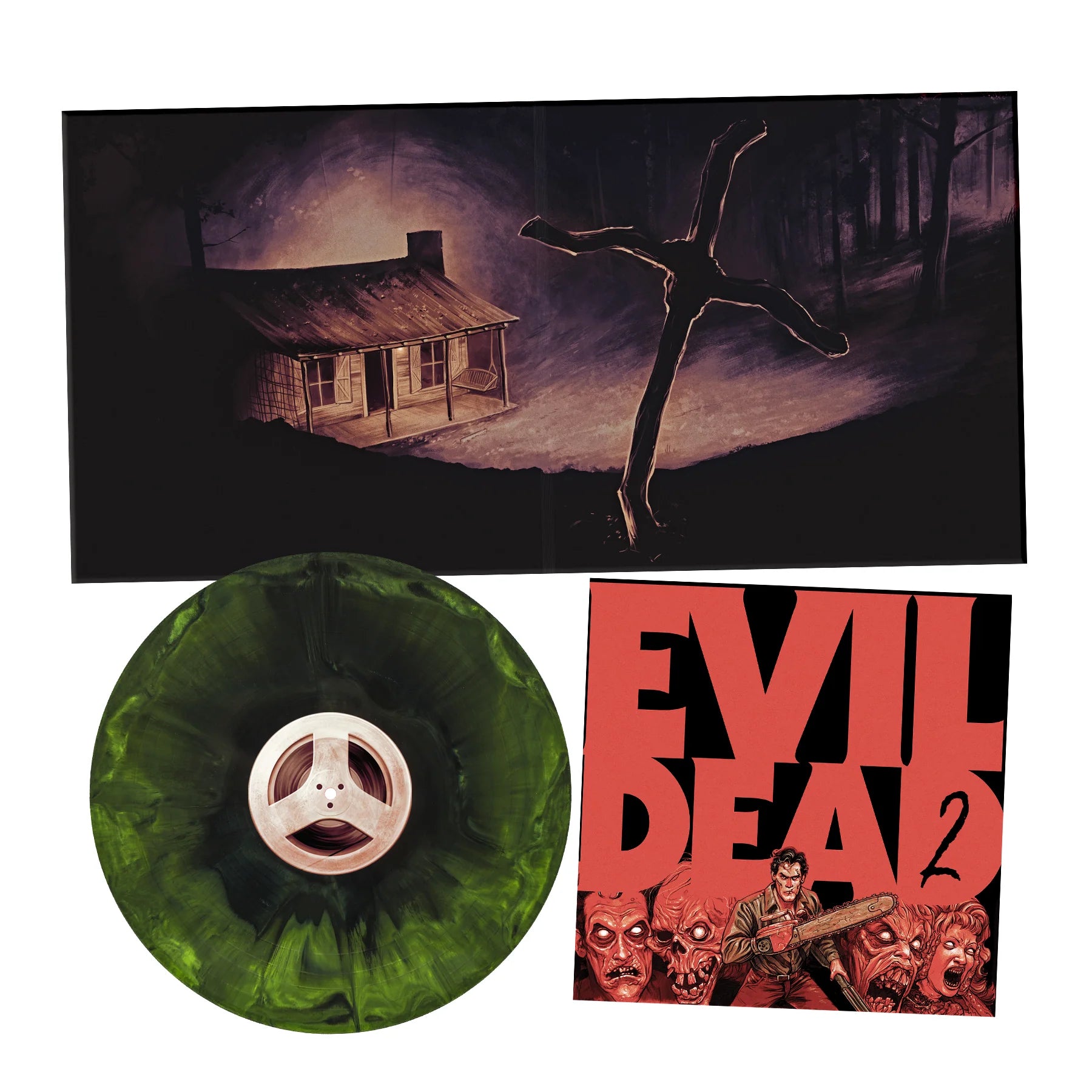 EVIL DEAD 2 Original Soundtrack - Limited Edition 180g Green & Black Vinyl LP Record - Perfect for Horror Movie Nights & Vinyl Collectors