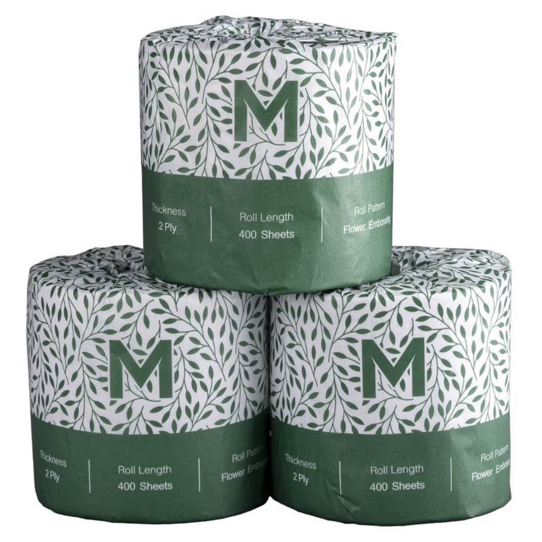 Eco-Friendly Recycled White 2-Ply Toilet Paper - 400 Sheets Per Roll, 48 Rolls per Box | Soft & Sustainable Bathroom Tissue for Home, Office & RV Use