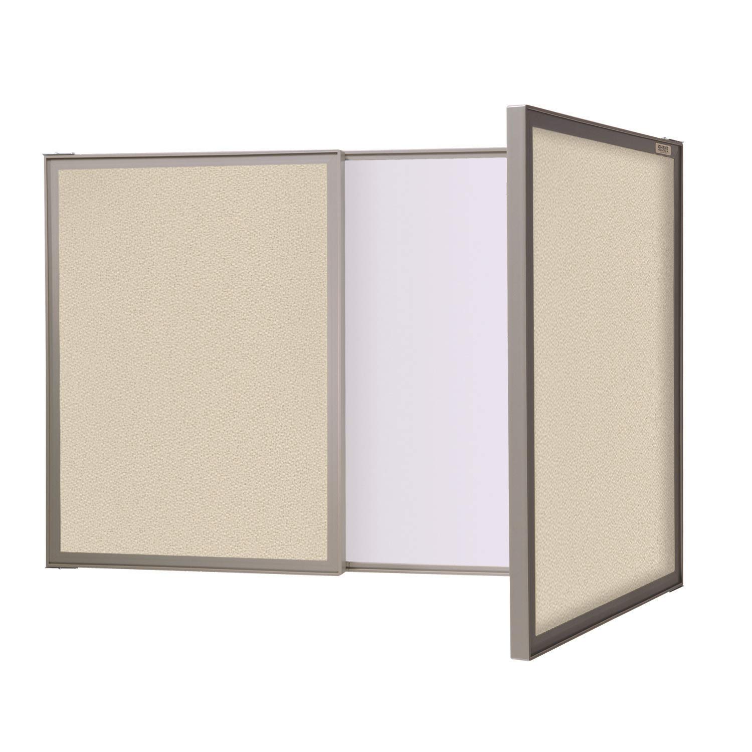 Ghent VisuALL PC Beige Fabric Bulletin Board with Acrylic Whiteboard - Made in USA | Perfect for Office Meetings, Classroom Presentations & Home Organization
