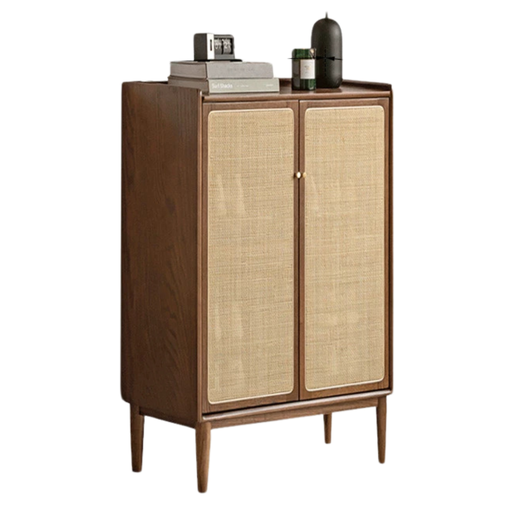 25.6x13.8x39.4 inch/ 65x35x100cm / walnut color/ Oak solid wood  wide shoe cabinet