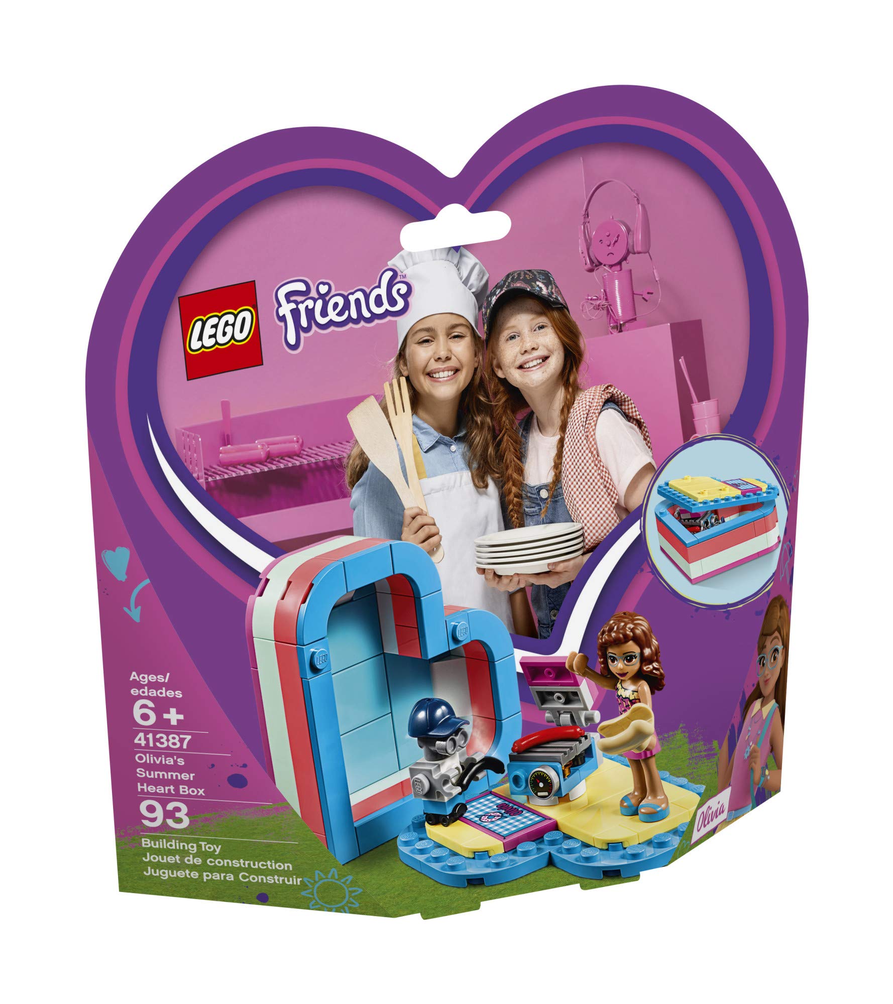 LEGO Friends Olivia’s Summer Heart Box 41387 Building Kit - 93 Piece Creative Construction Toy for Kids Ages 6+ | Perfect for Birthday Gifts, Summer Activities & STEM Learning