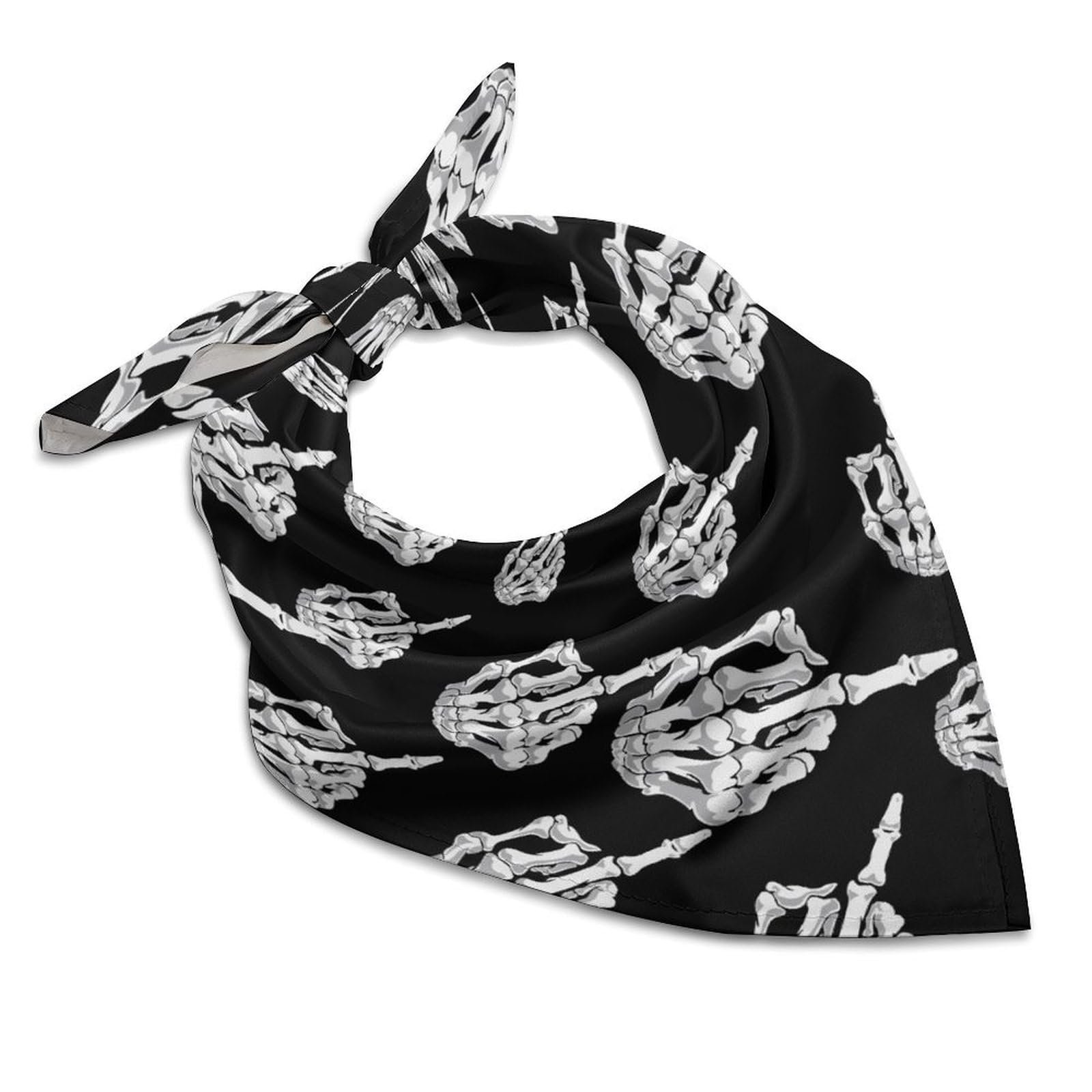 Skull Middle Finger Bandana - Stylish Square Handkerchief & Hair Scarf for Men & Women | Perfect for Biker Gangs, Rock Concerts & Punk Fashion