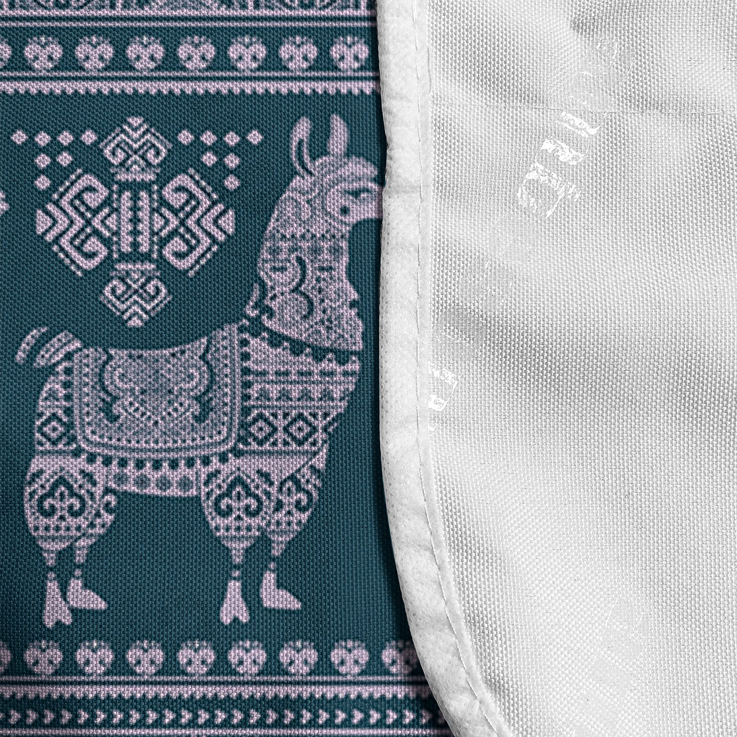 Ambesonne Ethnic Microwave Oven Cover - Water Resistant Kitchen Organizer with Pockets, Alpaca Llama South American Animal Art Pattern, 36