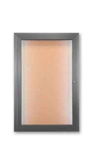 36x36 Outdoor LED Lighted Enclosed Cork Bulletin Board with Single Door - Weatherproof Message Board for Schools, Offices, and Public Spaces - Perfect for Announcements, Notices, and Community Information Display