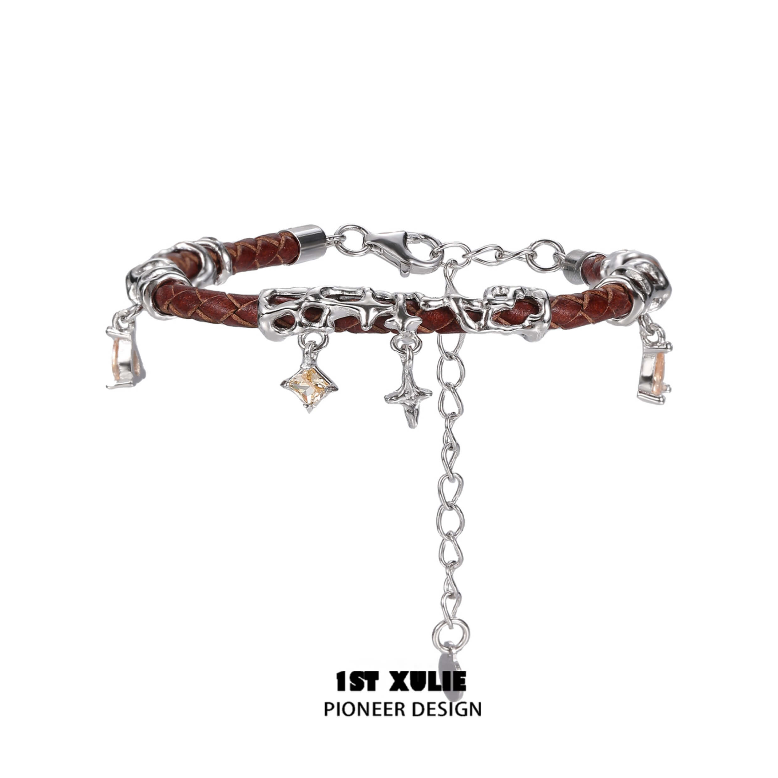 Rose Believer S925 Sterling Silver Leather Tassel Bangles Bracelet™ - Elegant Boho Jewelry for Women, Perfect for Parties, Weddings & Everyday Wear