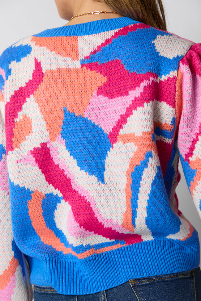 Blue & Multi-Color Striped Sweater for Women | Cozy Knit Pullover | Perfect for Fall & Winter Layering, Casual Outfits, and Office Wear