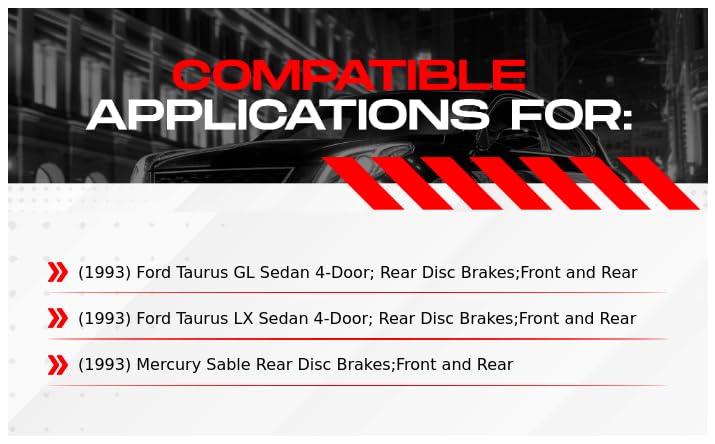 R1 Concepts Premium Front & Rear Brake Kit - Semi-Metallic Brake Pads & Rotors - Compatible with 1993 Ford Taurus & Mercury Sable | Enhanced Stopping Power for Daily Commuting & Highway Driving