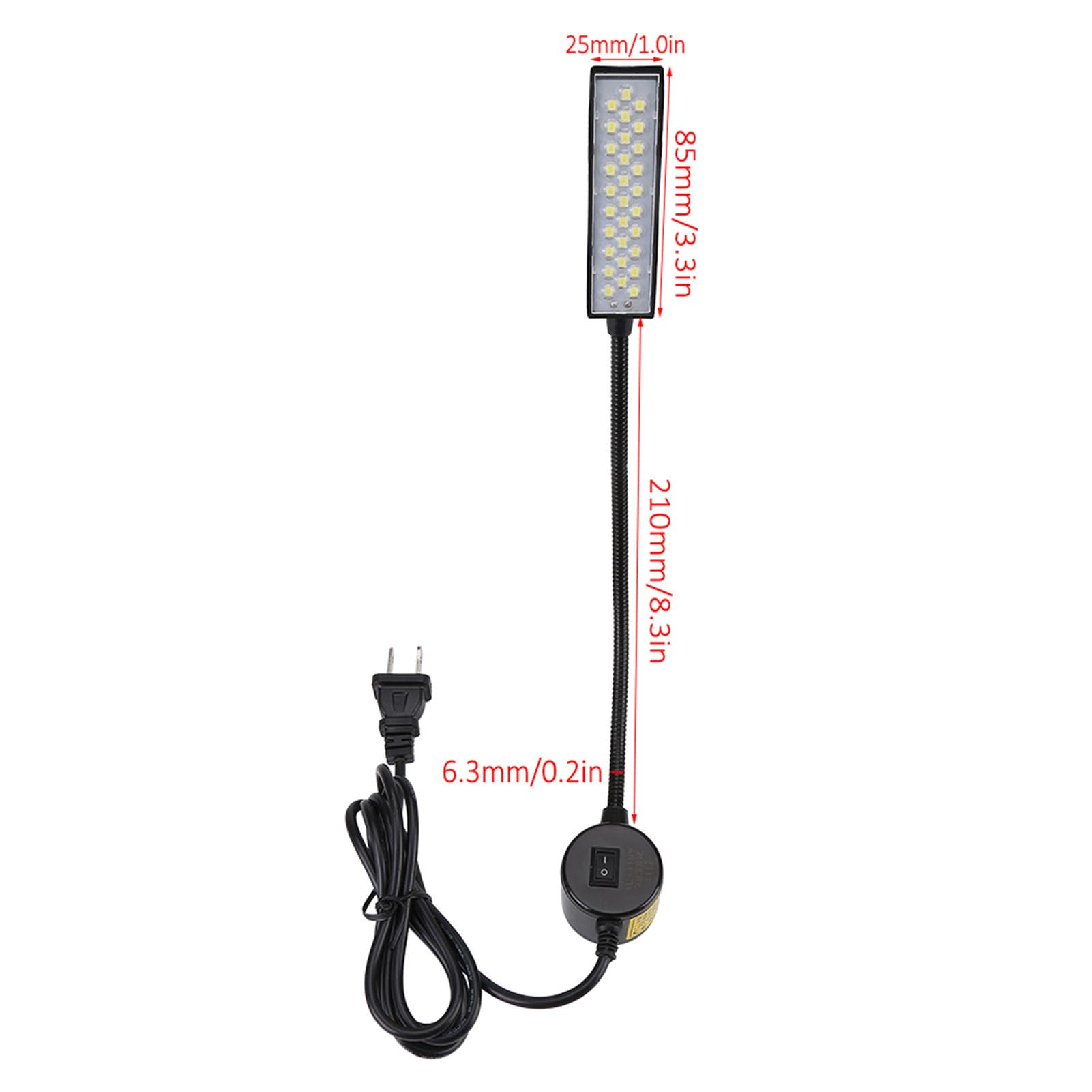 Magnetic Flexible Arm LED Work Light with Daylight White LEDs - Adjustable Craft Light for DIY, Repair & Hobbies (US Plug 110V) - Perfect for Workshops, Garages & Home Improvement Projects