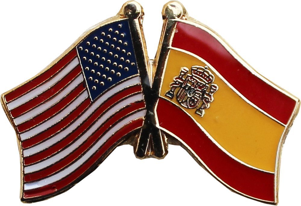 USA & Spain Flag Bike Hat Cap Lapel Pin Set of 6 - Patriotic Cycling Accessories for Bikers, Motorcyclists & Outdoor Enthusiasts