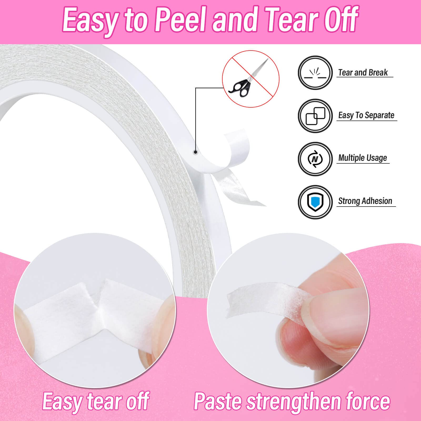 anezus Double Sided Adhesive Tape for Crafts - 2 Rolls Strong Sticky Tape for Scrapbooking, Card Making, DIY Projects & Home Decor | Perfect for Paper Crafts, Photo Albums & Wall Decoration