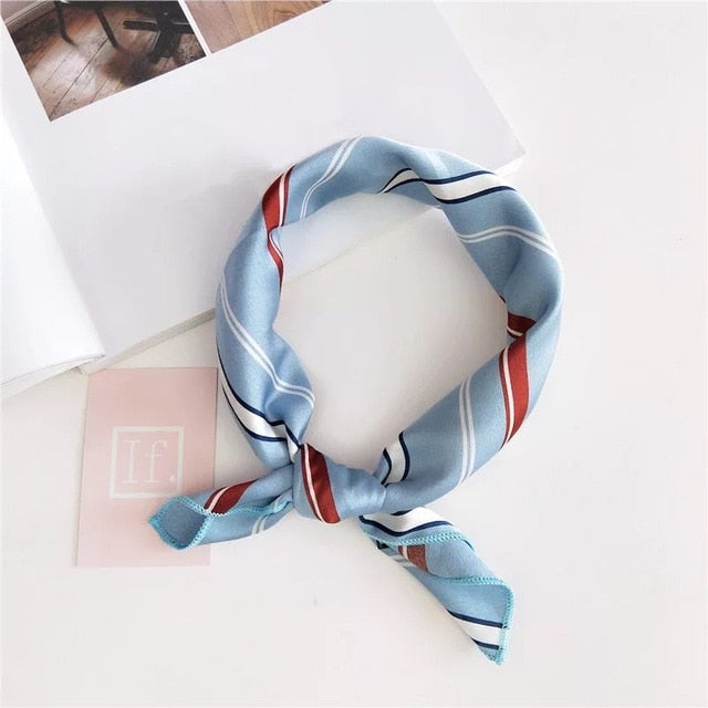 50x50cm Luxury Silk Scarves for Women - Soft Hair Tie, Neckerchief, Foulard & Muffler - Elegant Small Square Scarf for Office, Party & Travel Accessories