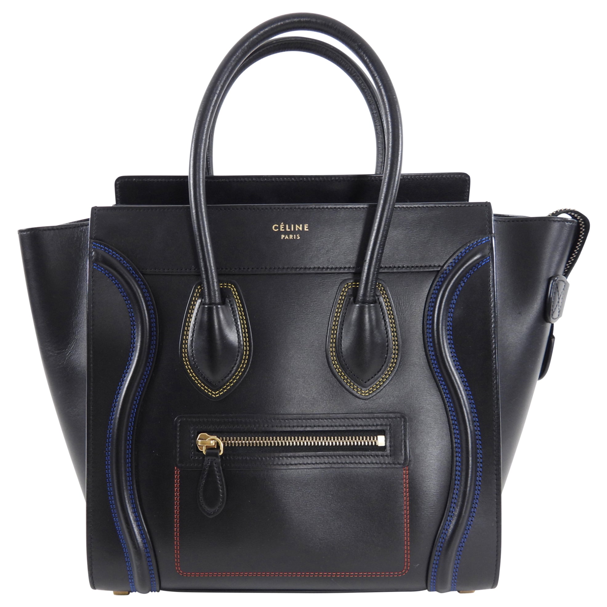 Celine Black Leather Micro Luggage Tote Bag - Small Crossbody Handbag for Women | Perfect for Work, Travel & Everyday Use