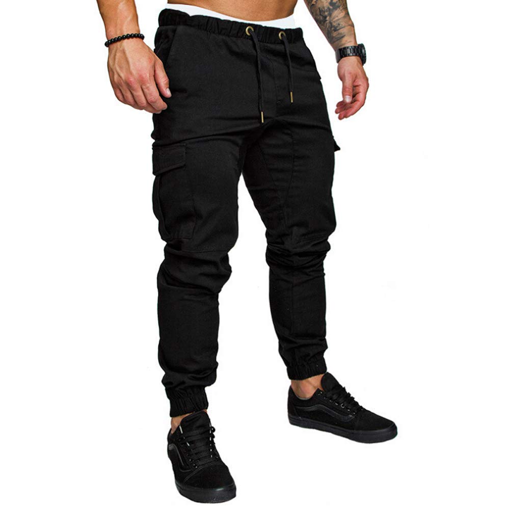 Men's Slim Fit Cargo Pants - Urban Straight Leg Jogger Pants with Pockets | Casual Streetwear Trousers for Everyday Wear & Outdoor Activities