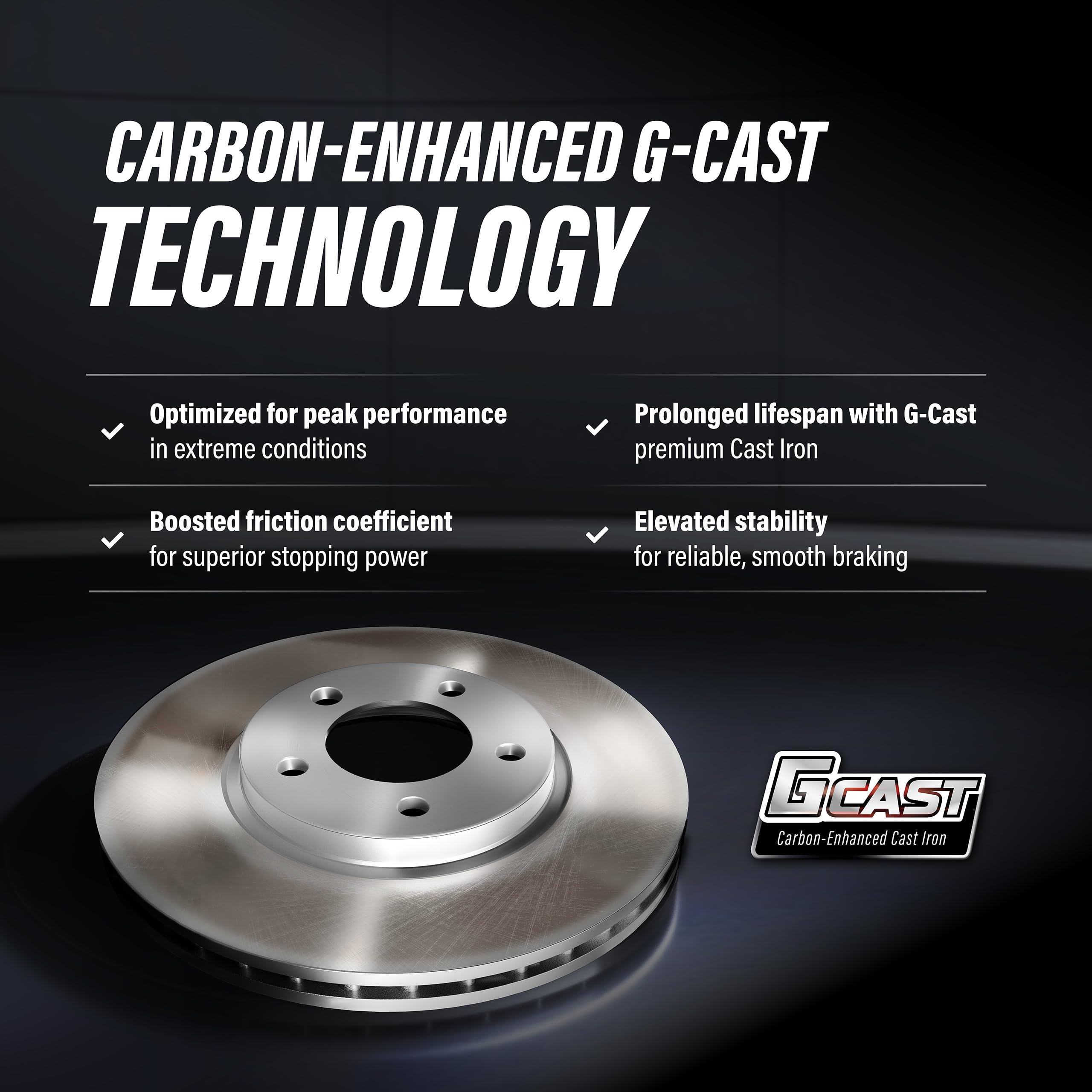 High-Performance Front Coated Disc Brake Rotors & Ceramic Pads Kit - Compatible with Dodge Challenger & Charger (KGC-100130) - Perfect for Racing, Daily Driving & Heavy-Duty Use