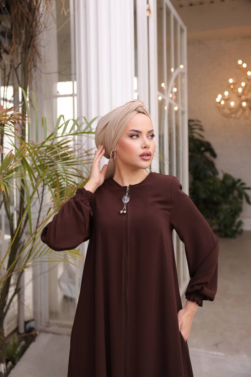 Halah Zipper Front Abaya for Women - 8 Stylish Colors | Modest Islamic Dress for Prayer, Eid & Special Occasions