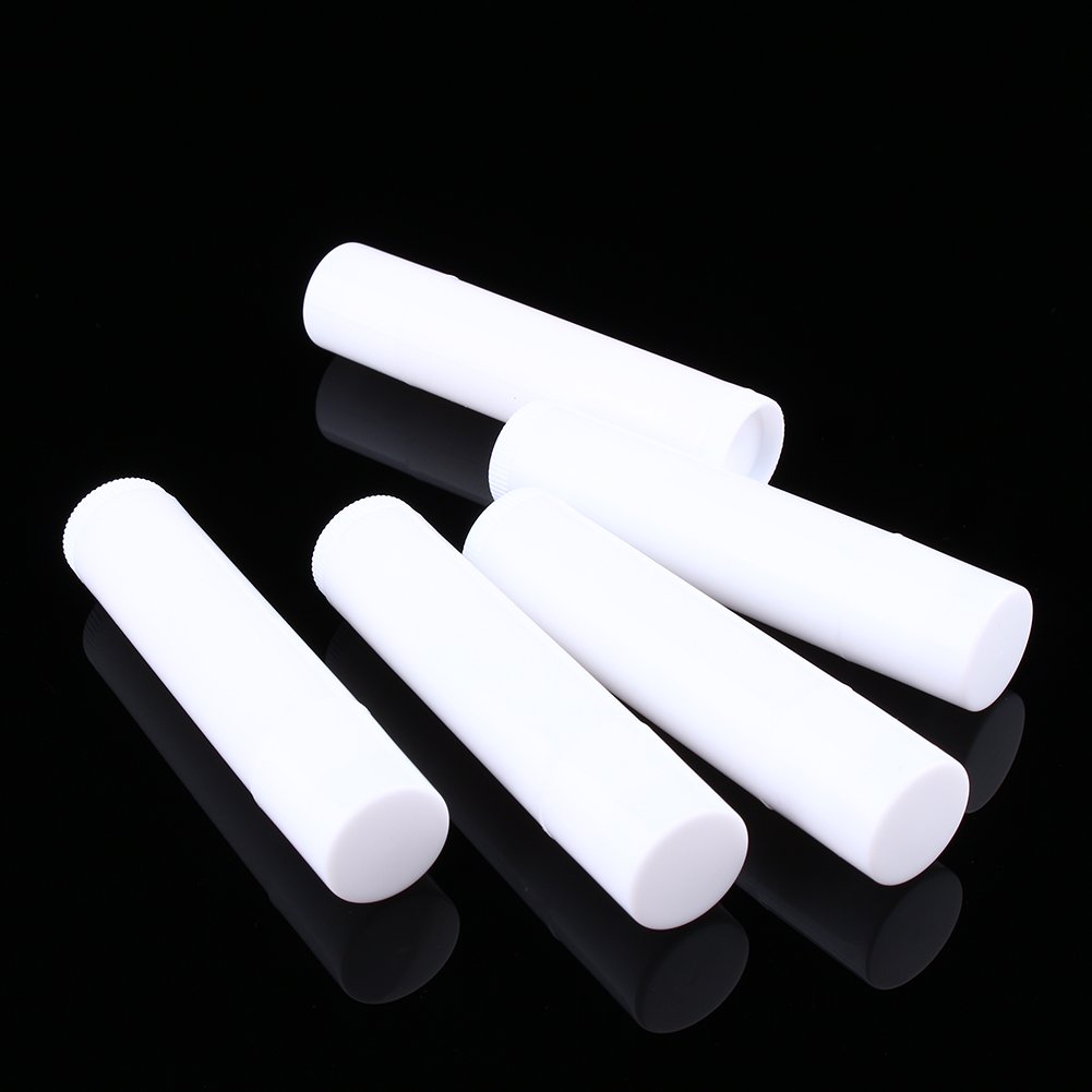 100PCS 5ml Clear White Lip Balm Container Tubes, Round Plastic Empty Lip Balm Tubes for DIY Cosmetics - BPA Free - Perfect for Homemade Lip Balm, Lip Gloss & Essential Oil Blends